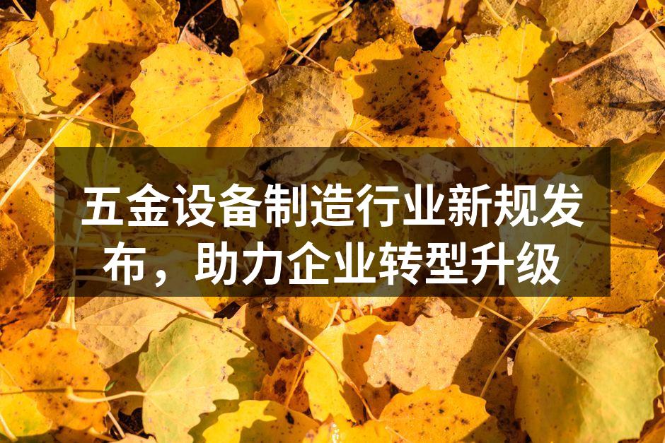 五金设备制造新规政策发布现场